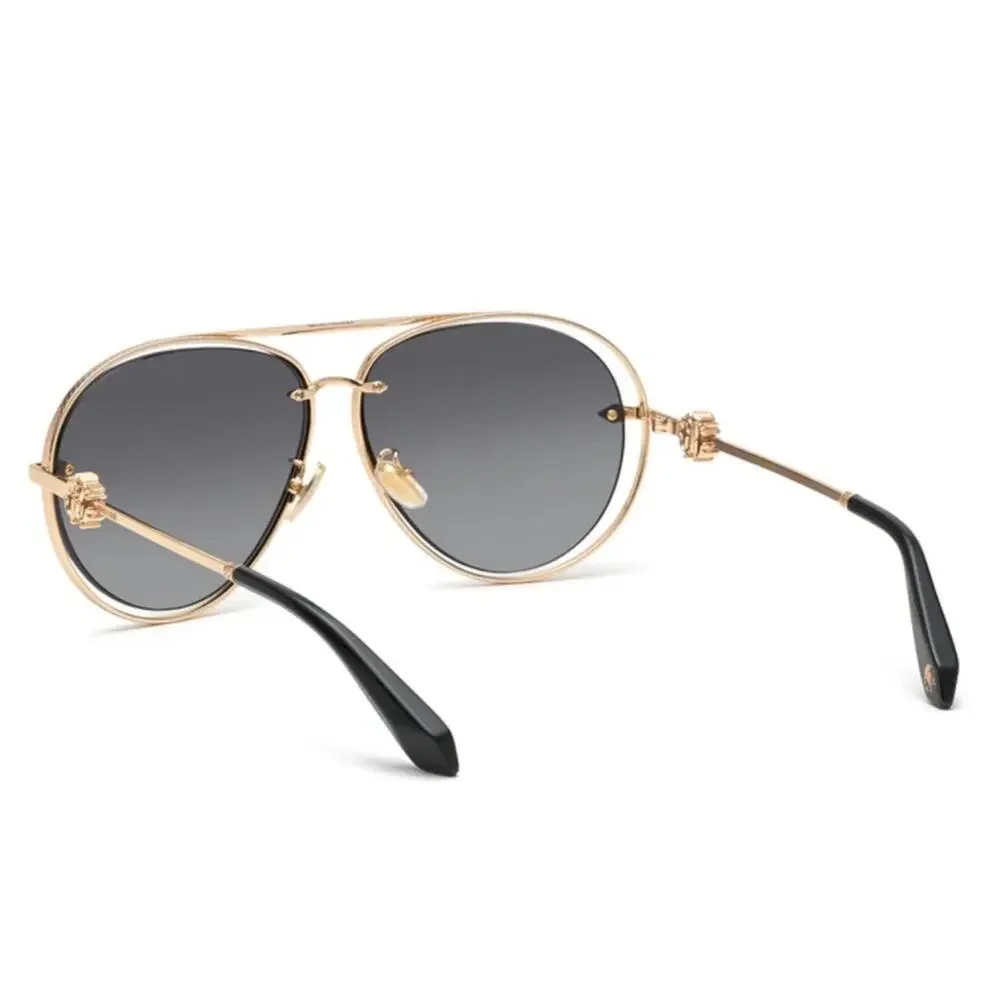 New! Roberto Cavalli SRC032M 0300 Rose Gold Aviator Sunglasses, Authentic